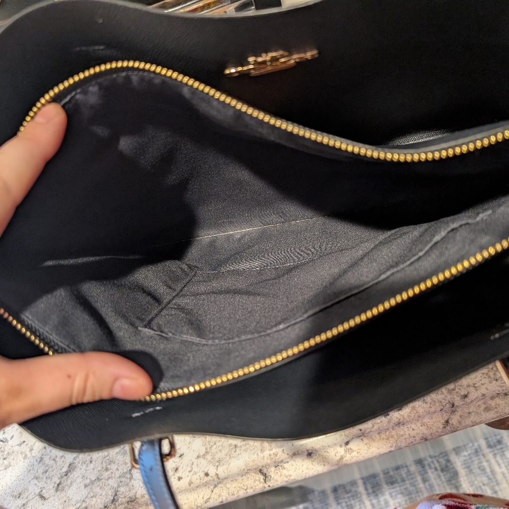 Coach Dark Blue Cherry Pattern Tote - image 4